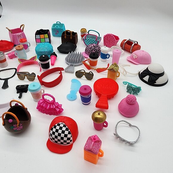 Lot of 52 Assorted LOL Surprise OMG Dolls Accessories Clothes Bottles Glasses - Picture 3 of 10